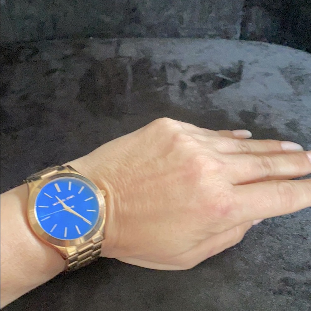 Michael Kors  Rose gold Blue face watch